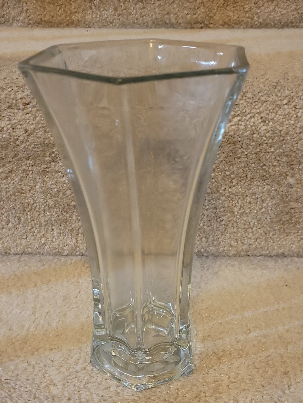 Clear Glass Hexagonal Vase - Home Accents